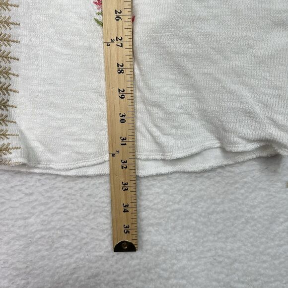 Boho Lagenlook Embroidered Jacket Hoodie Plus 2X White Cotton Floral Butterfly - Picture 15 of 16